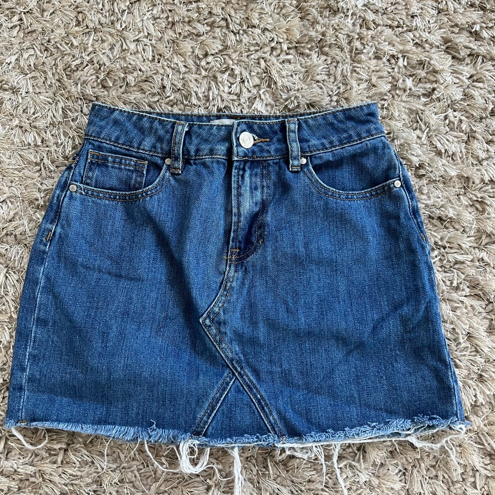 Dark wash jean skirt